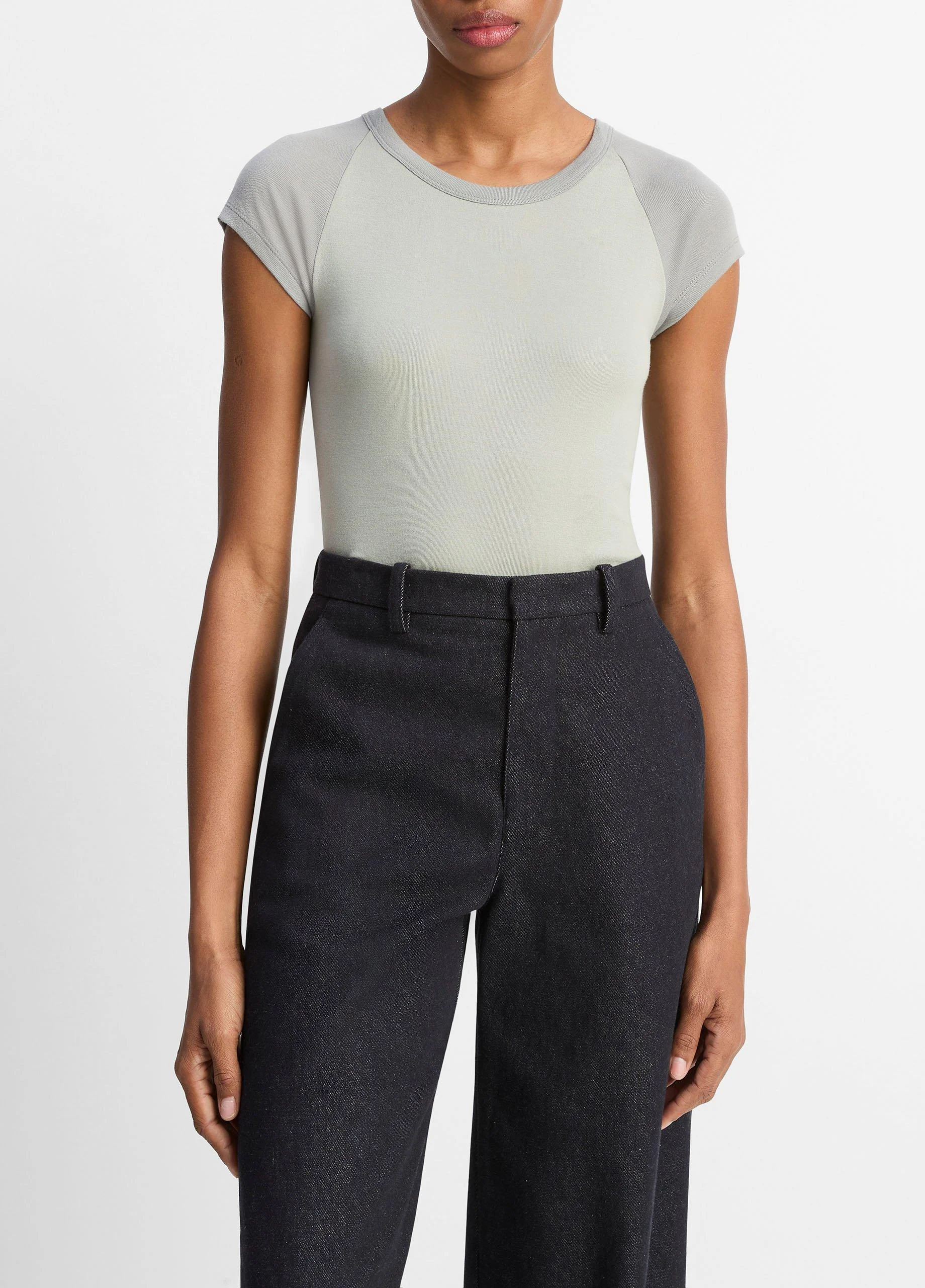 Colorblock Pima Cotton Raglan T-Shirt - 1