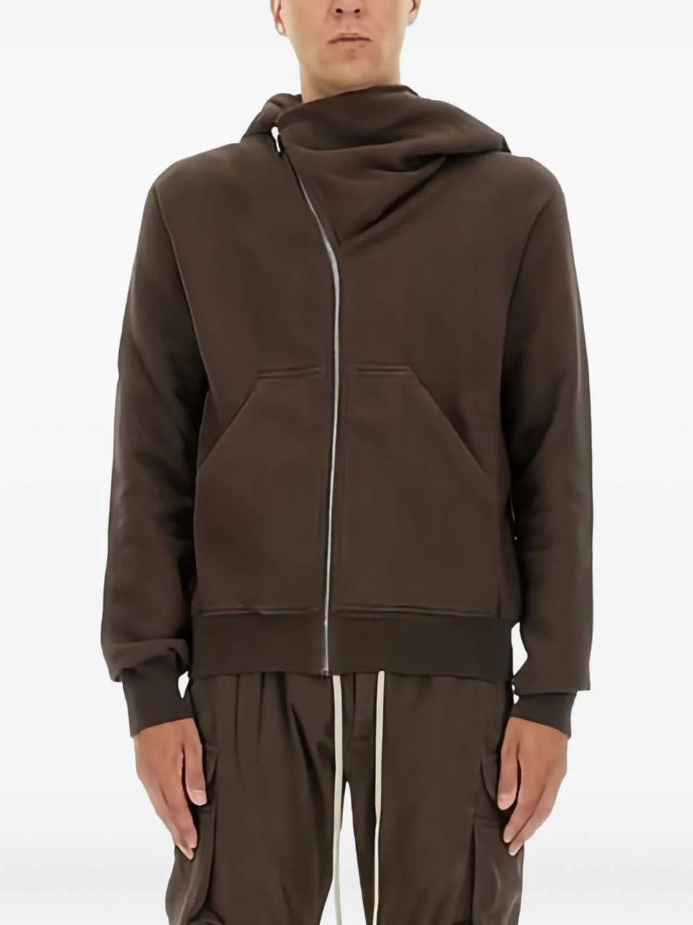 asymmetrical-zipper hoodie - 1
