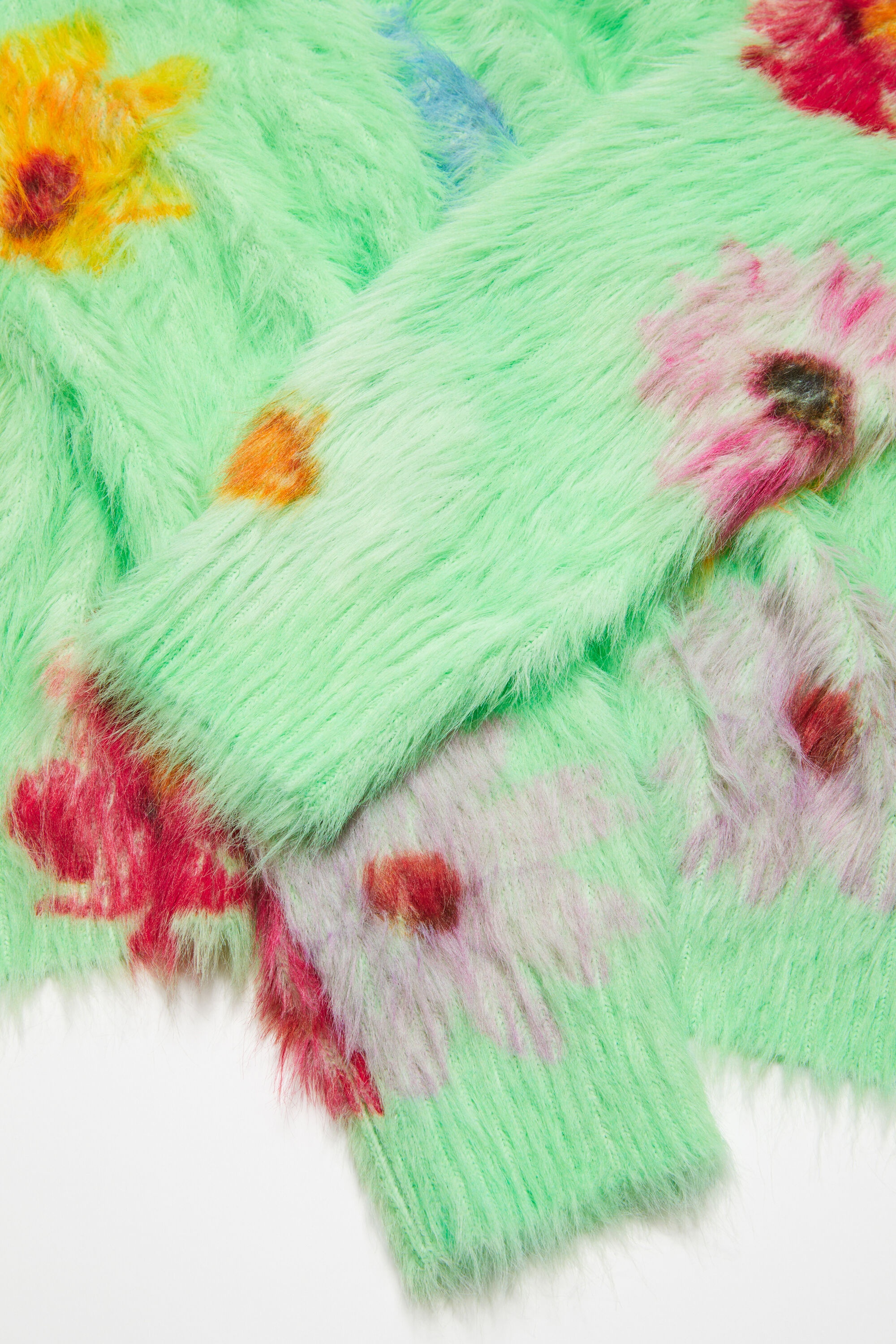 Printed fluffy jumper - Light green - 5
