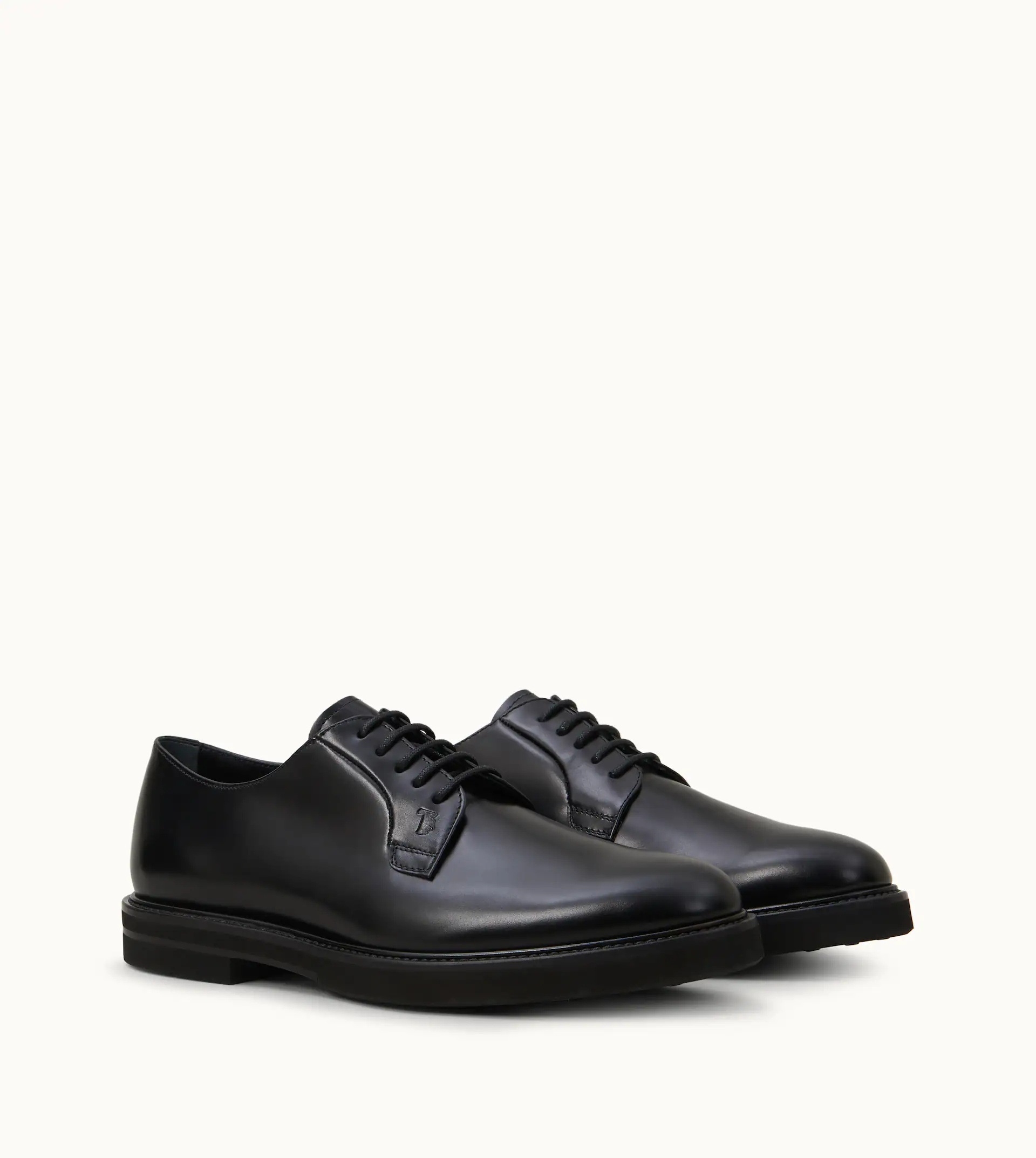 LACE-UPS IN LEATHER - BLACK - 5