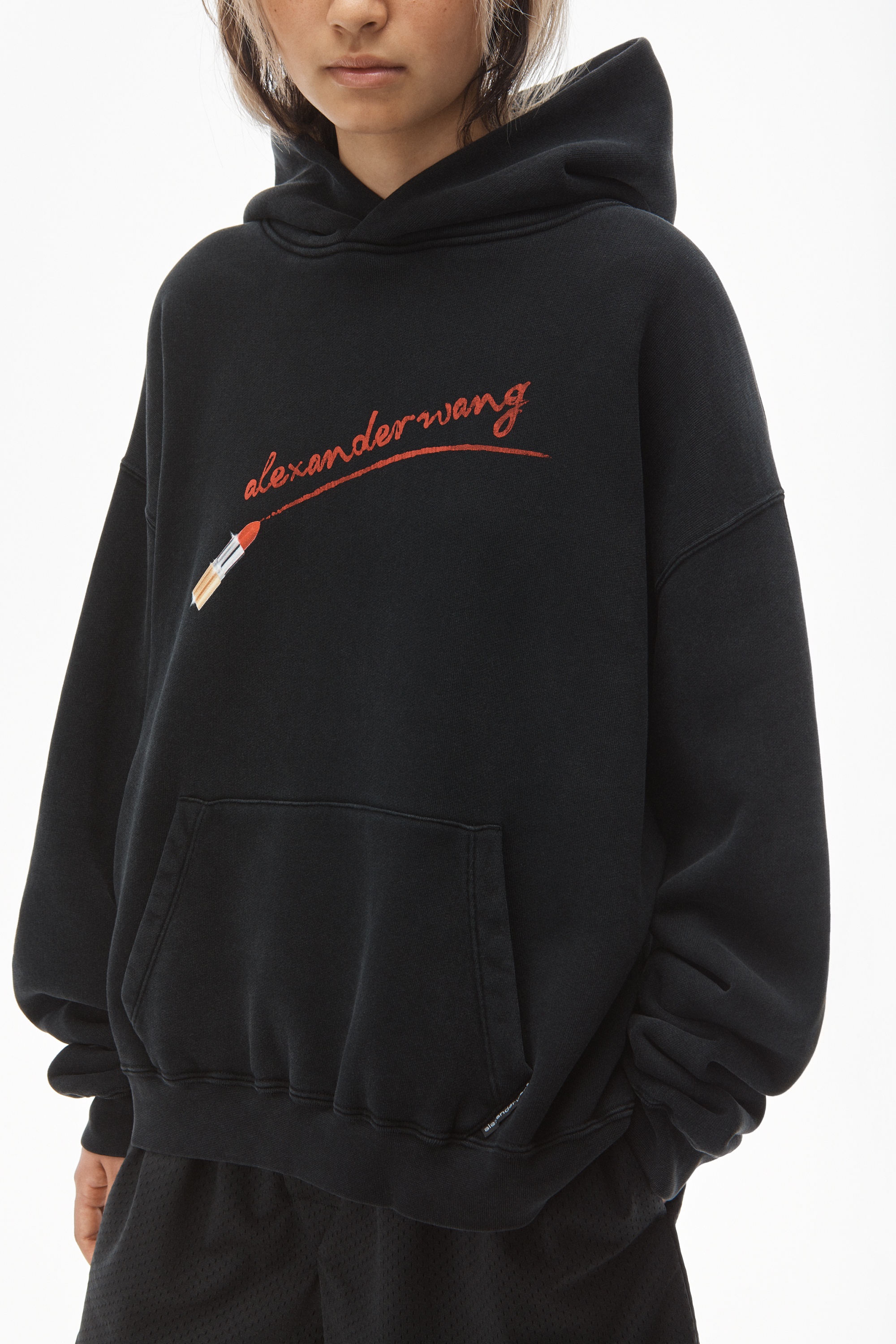 HOODIE WITH LIPSTICK GRAPHIC IN TERRY - 4