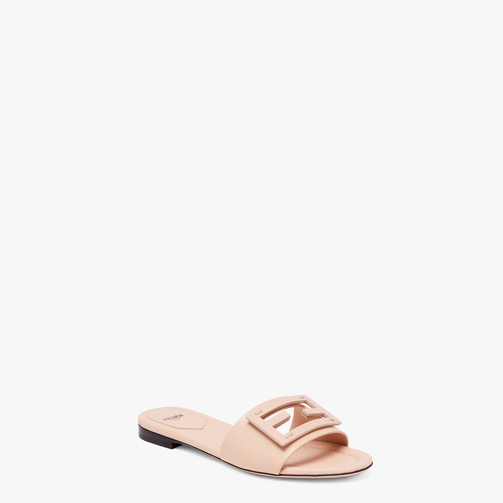 Pink leather slides - 2