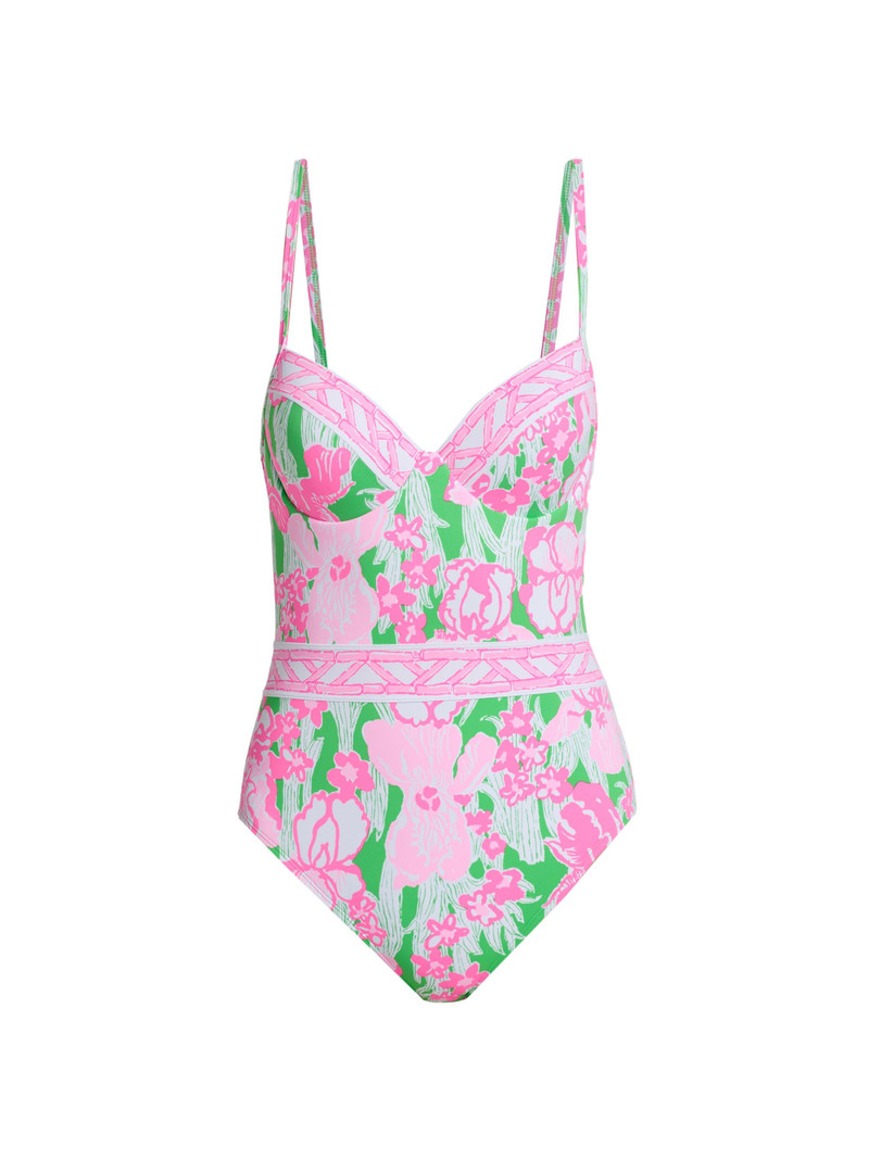 Women's Palma Floral One-Piece Swimsuit - Putting Green Hannah 1