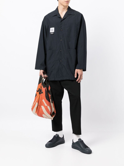 Fumito Ganryu patch-detail cotton overshirt outlook