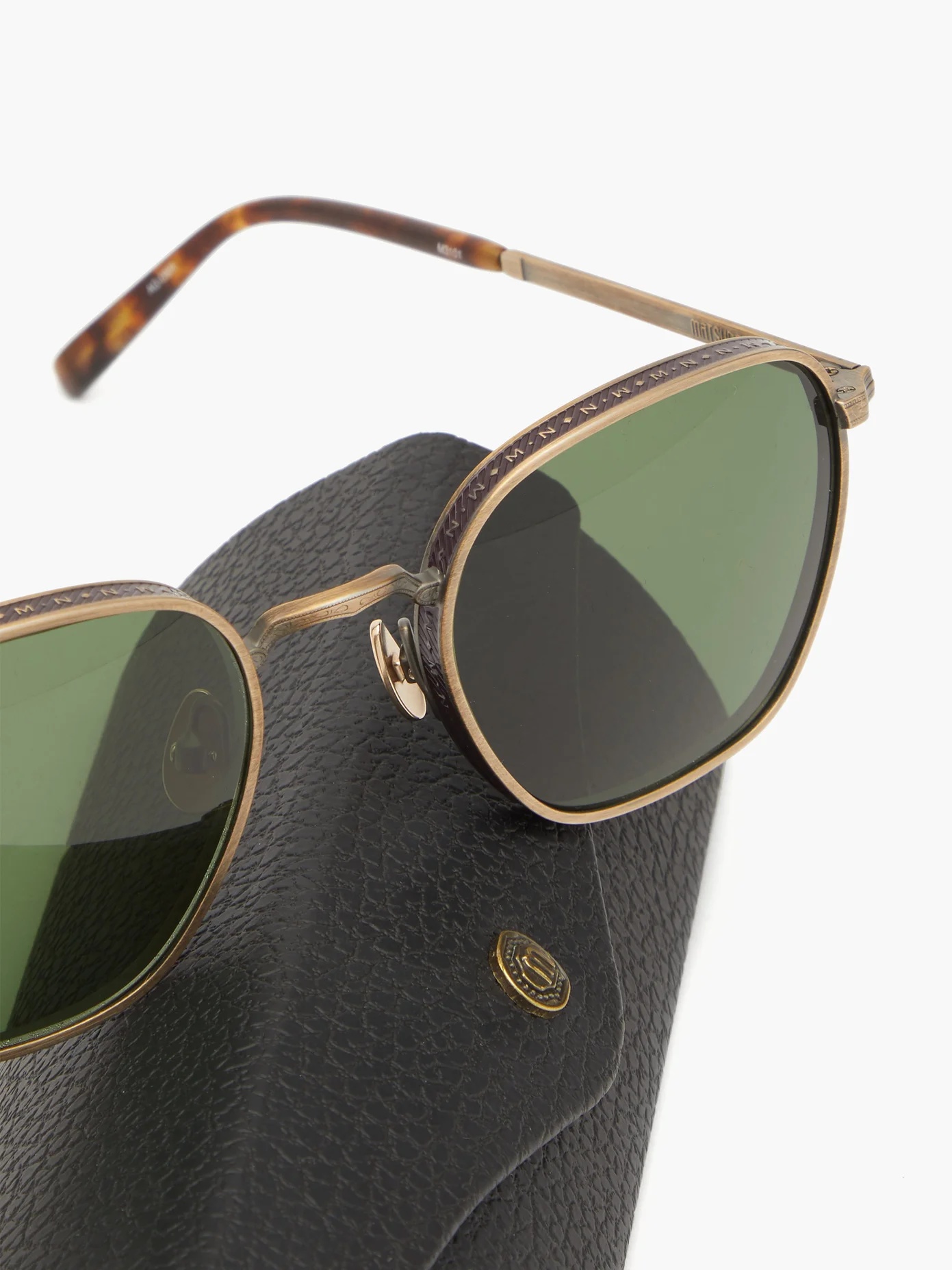 Hexagonal gold-plated titanium sunglasses - 4