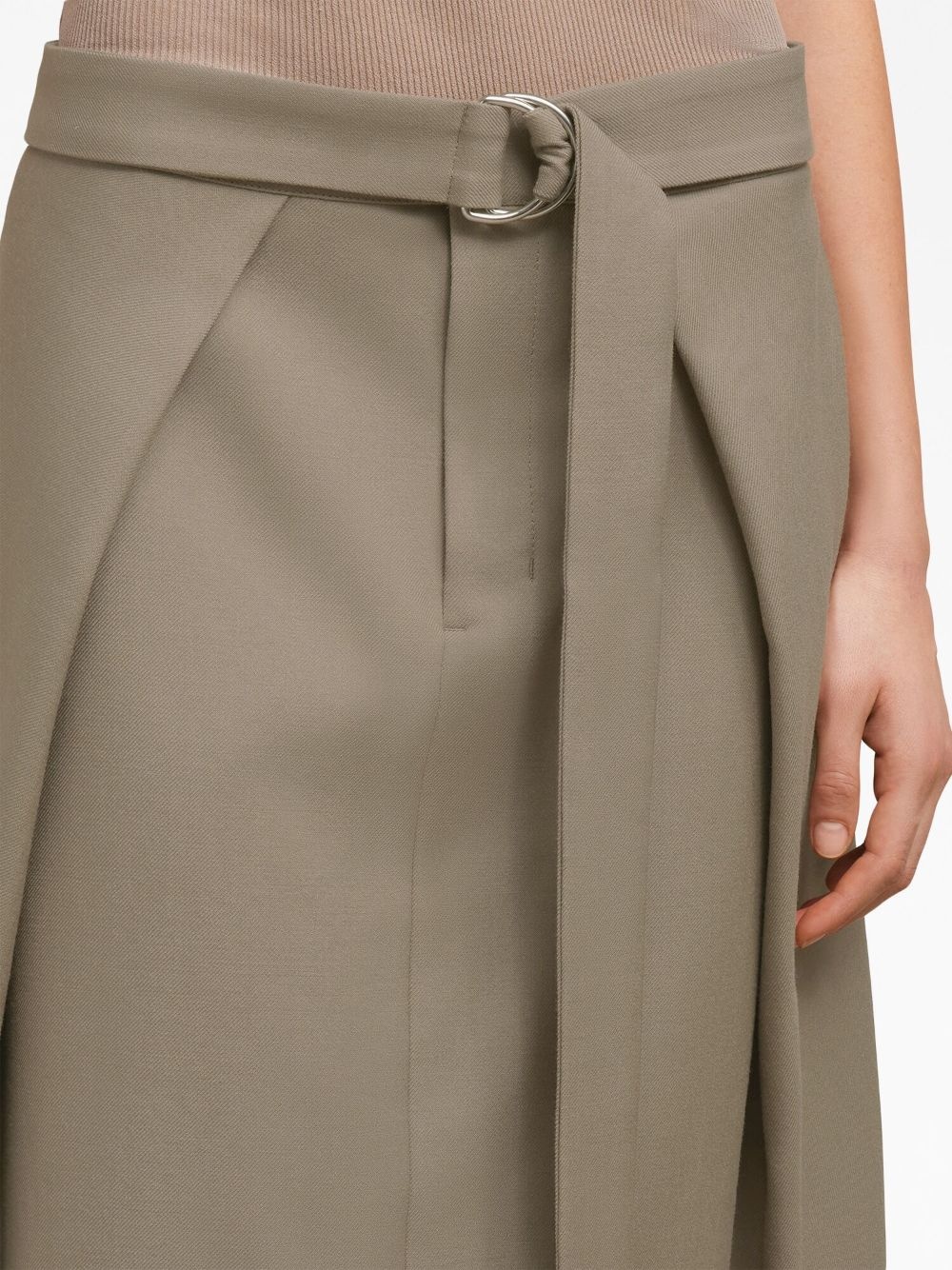 belted wool midi skirt - 6