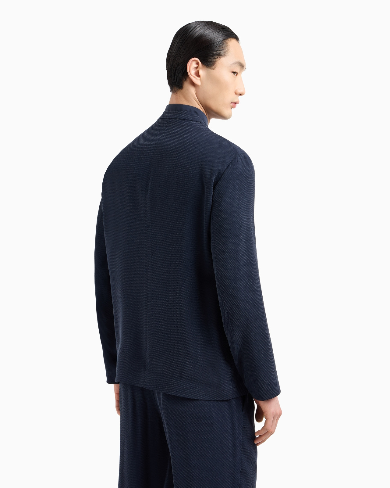 SINGLE-BREASTED JACKET IN CUPRO AND VISCOSE - 3