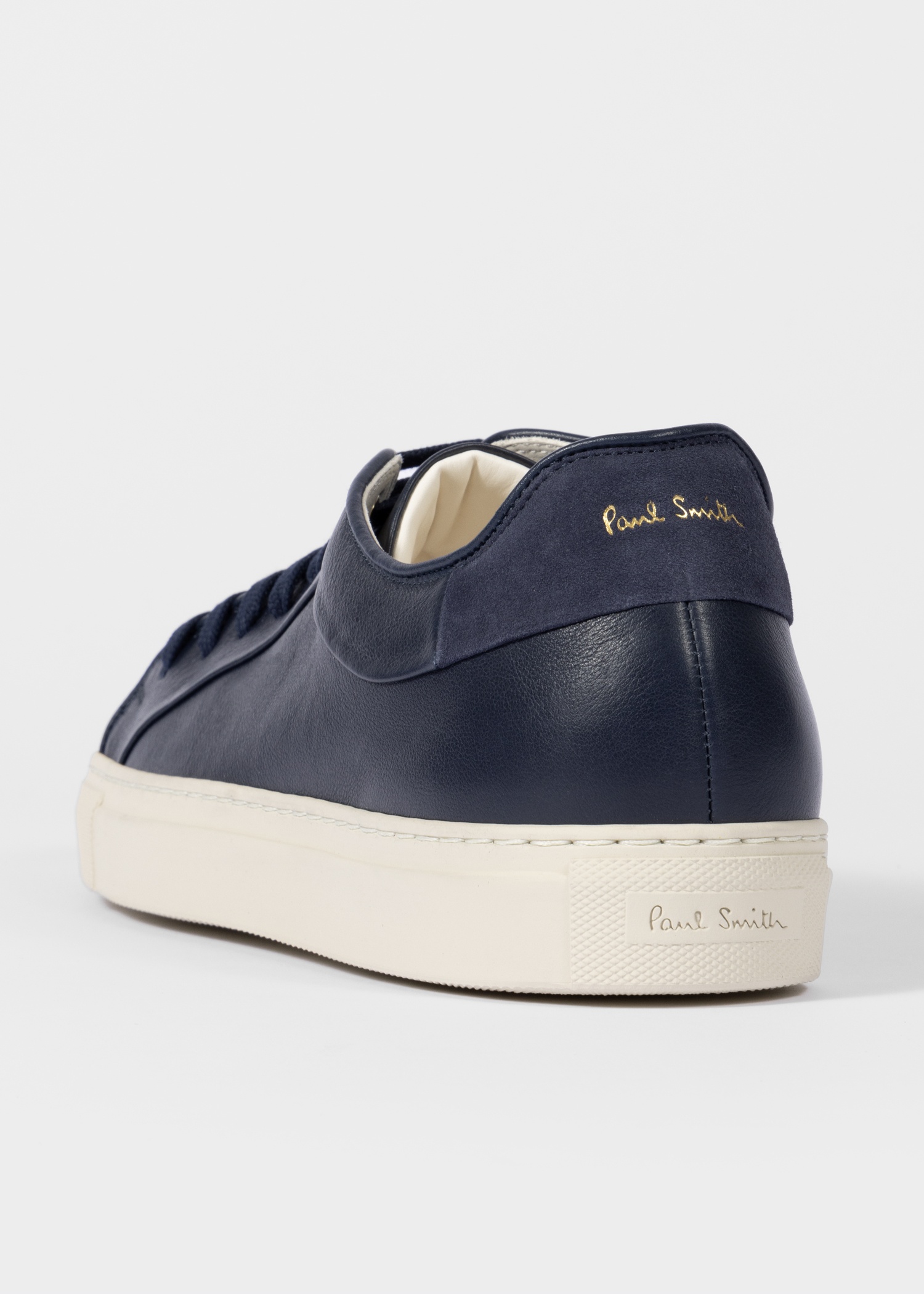 Navy Leather 'Basso' Trainers - 5
