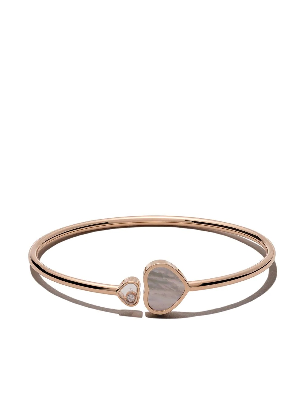 18kt rose gold Happy Hearts mother-of-pearl and diamond bangle - 1