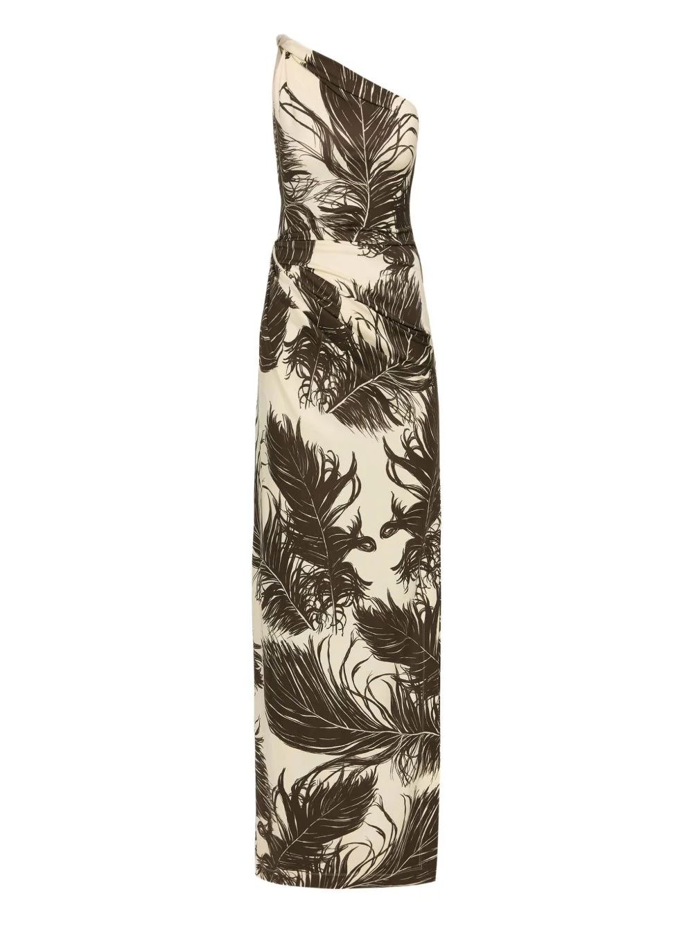 feather-print maxi dress - 1