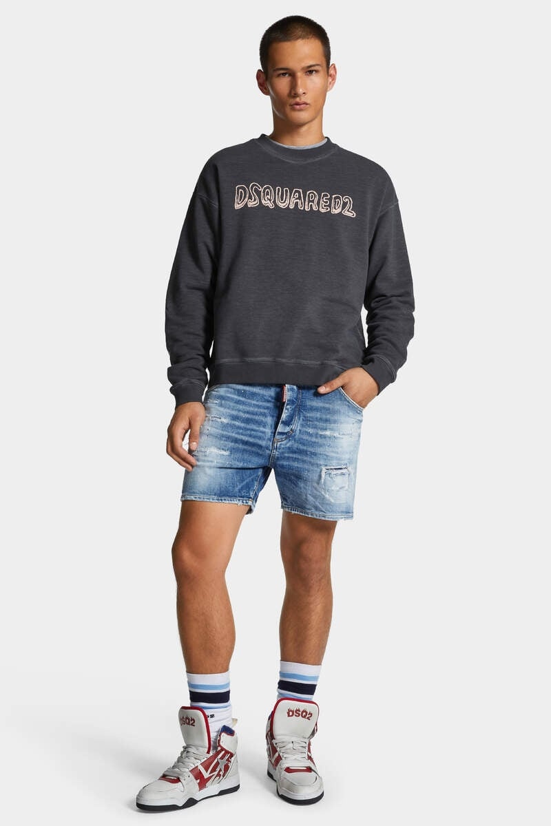 LIGHT SCARFACE WASH BRO JEAN SHORTS - 3