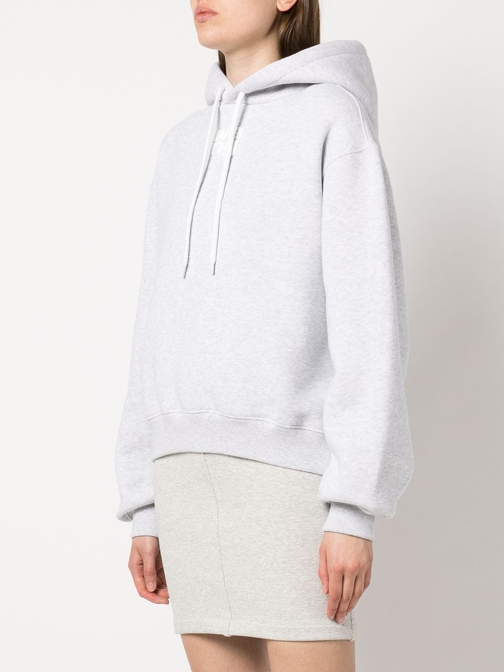 rubberised logo cotton hoodie - 3