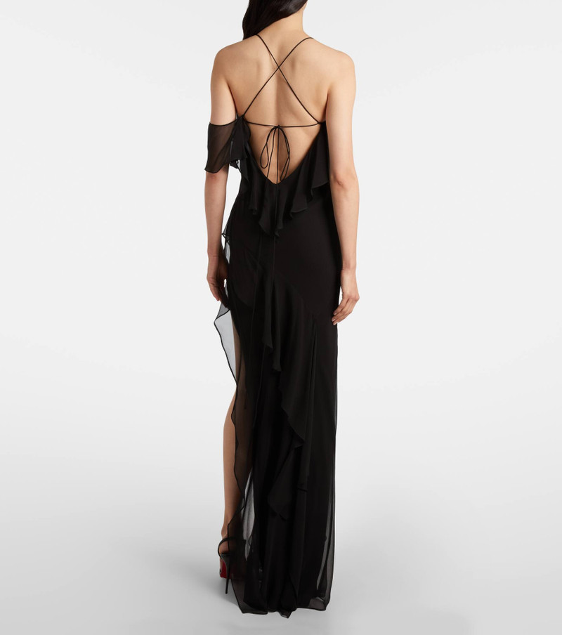 Ruffled silk chiffon maxi dress 3