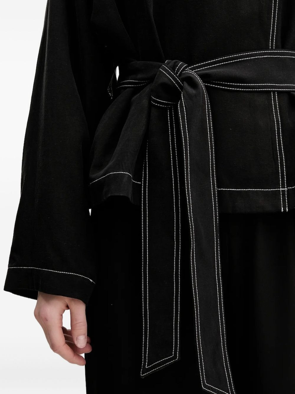 belted double-breasted coat - 5