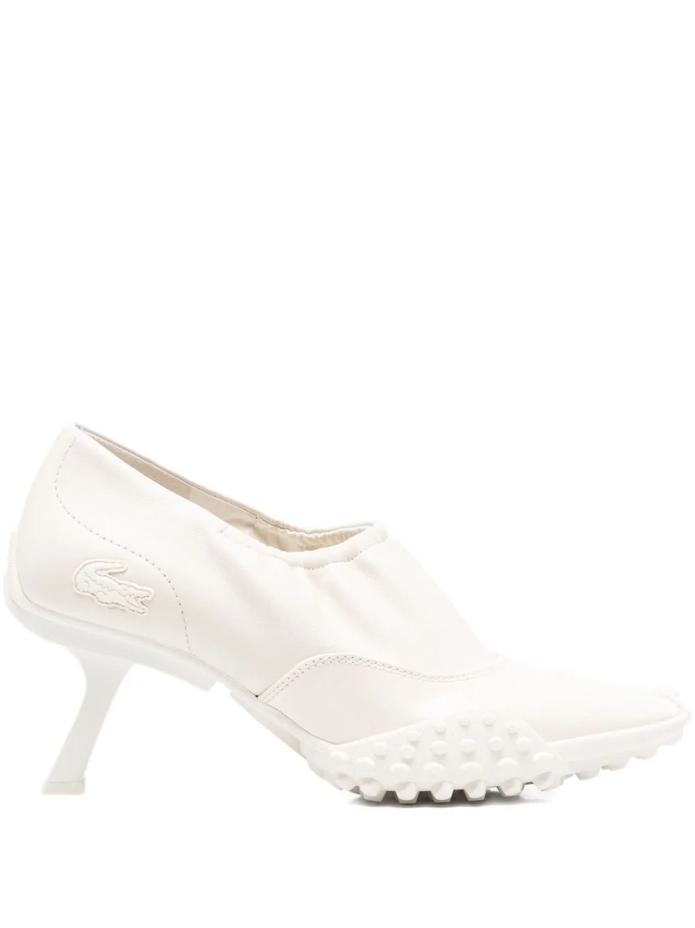 logo-patch heeled pumps - 1