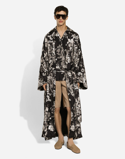 Dolce & Gabbana Floral-print silk twill robe outlook