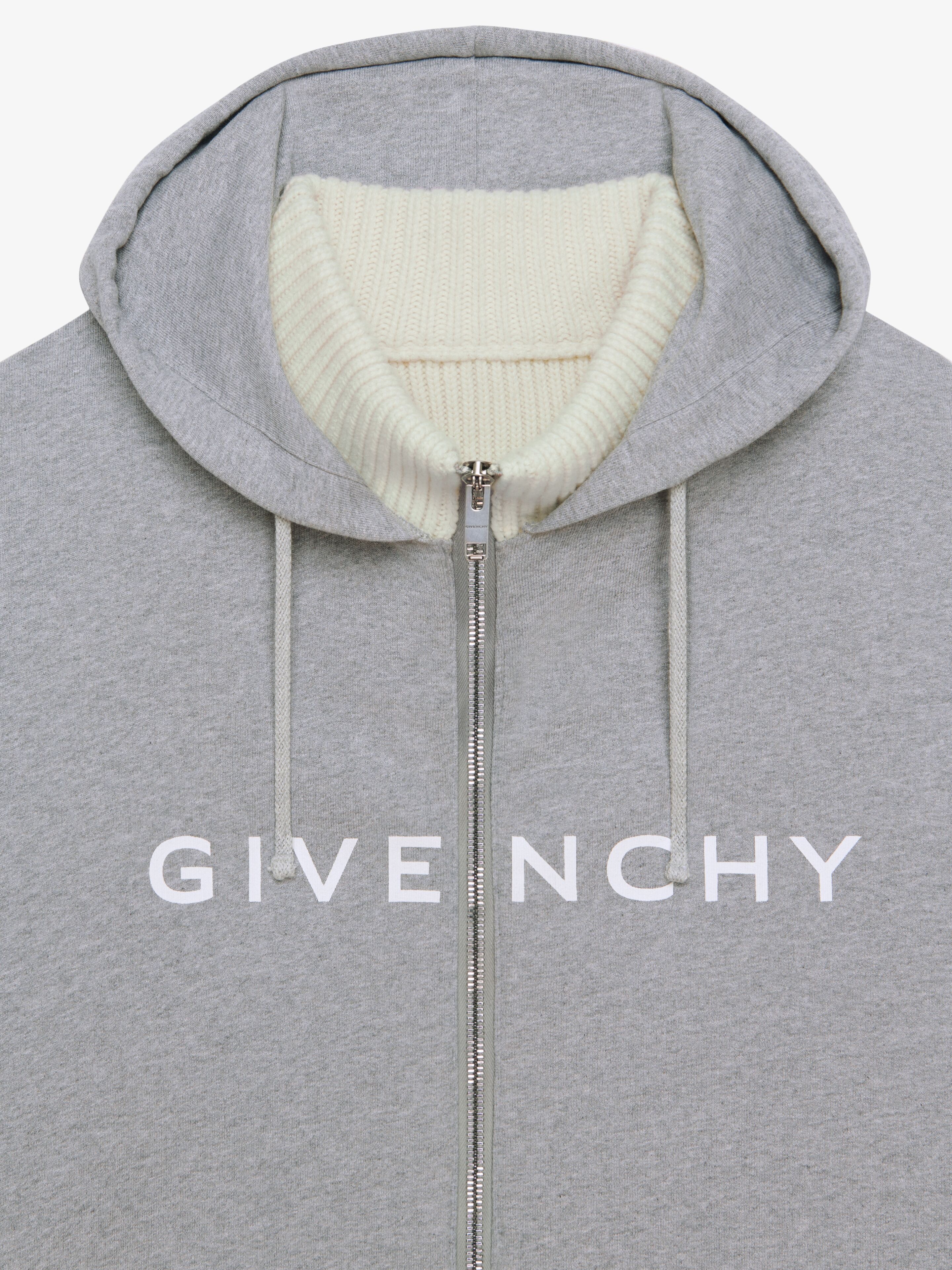 CUT & LAYER HOODIE IN WOOL AND COTTON - 5