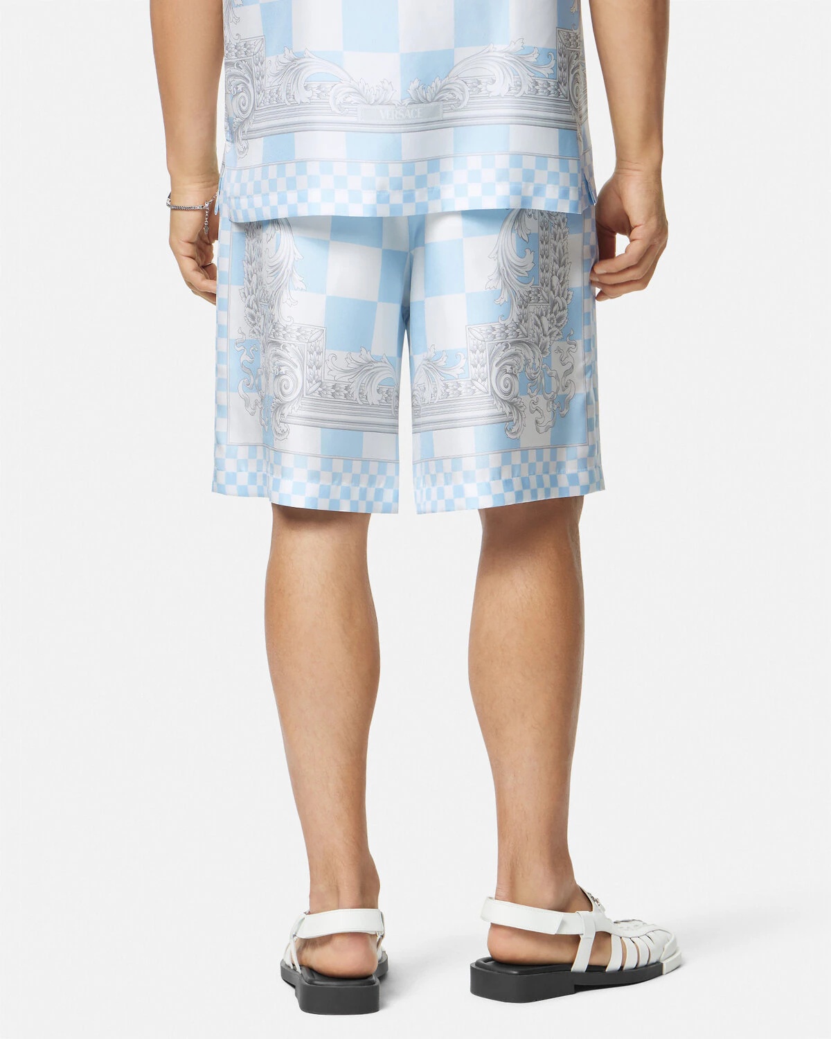 Medusa Contrasto Silk Shorts - 5