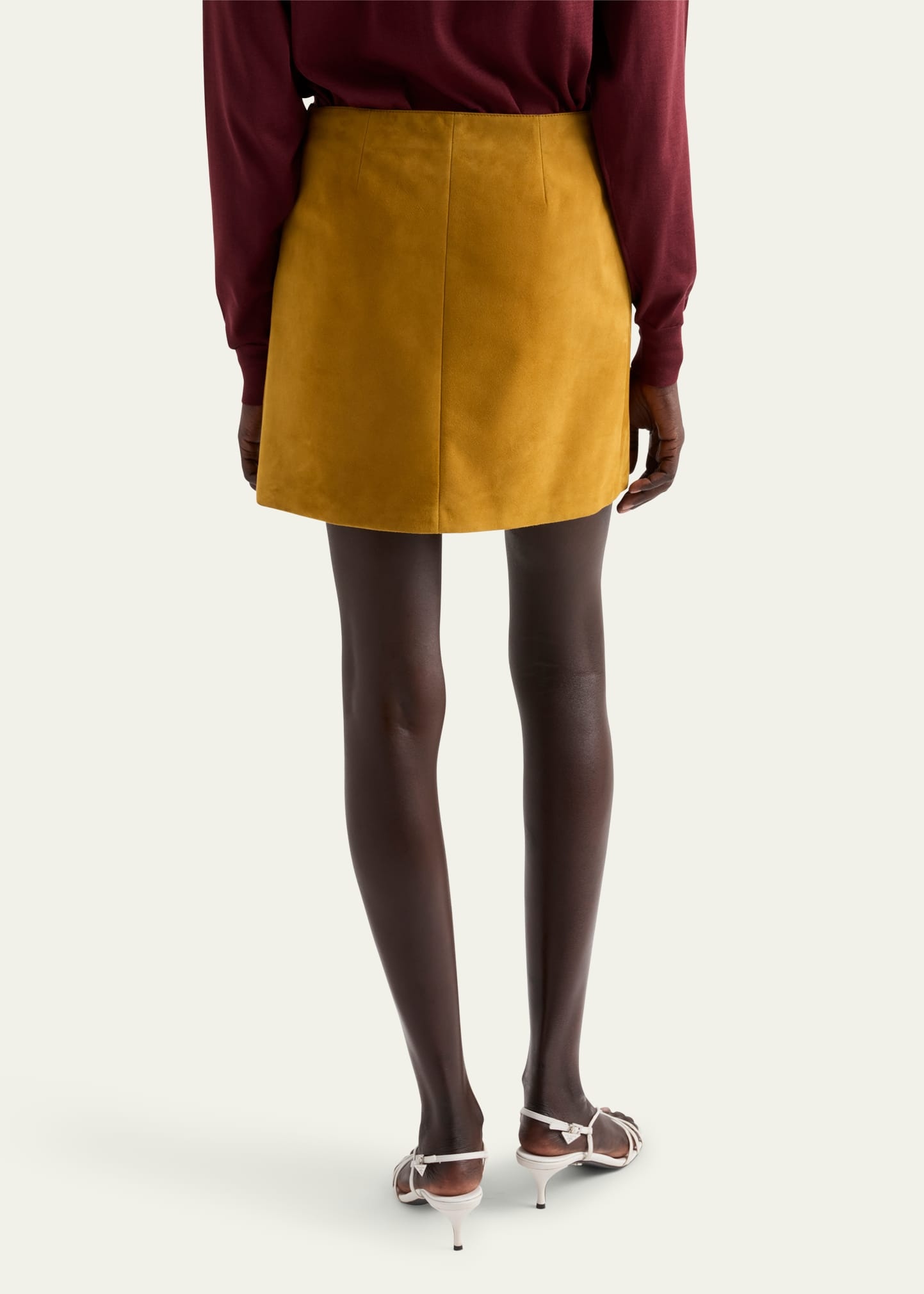 Waxed Suede Mini Skirt - 3