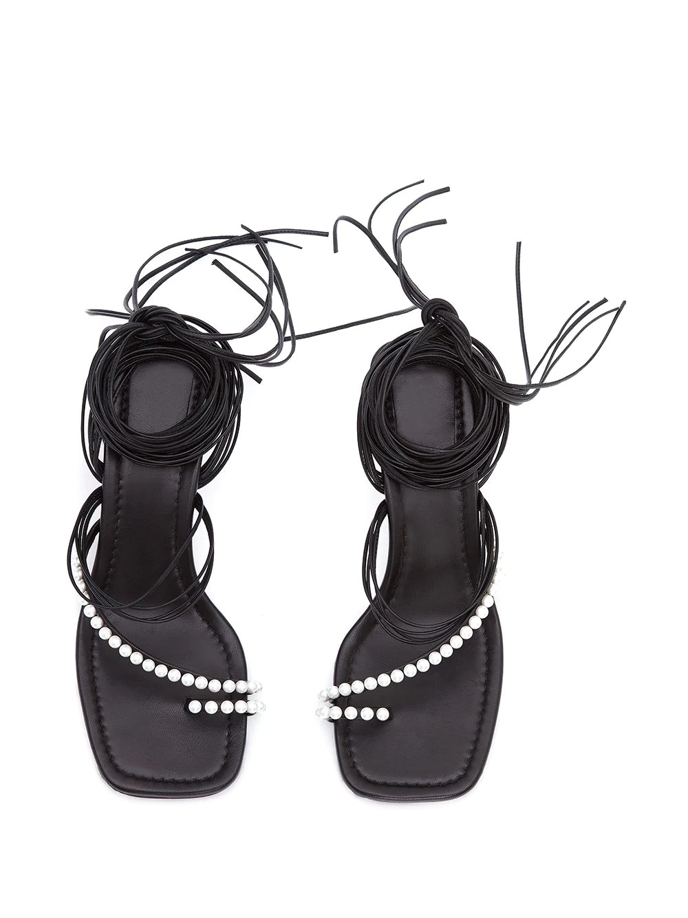 Pearl wrap ankle sandals - 4