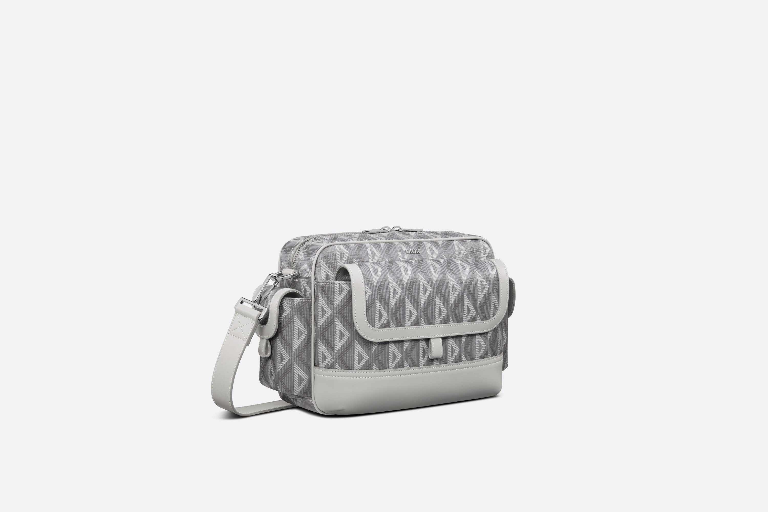 Dior Lock Mini Case Bag with Strap Black CD Diamond Canvas and Smooth  Calfskin
