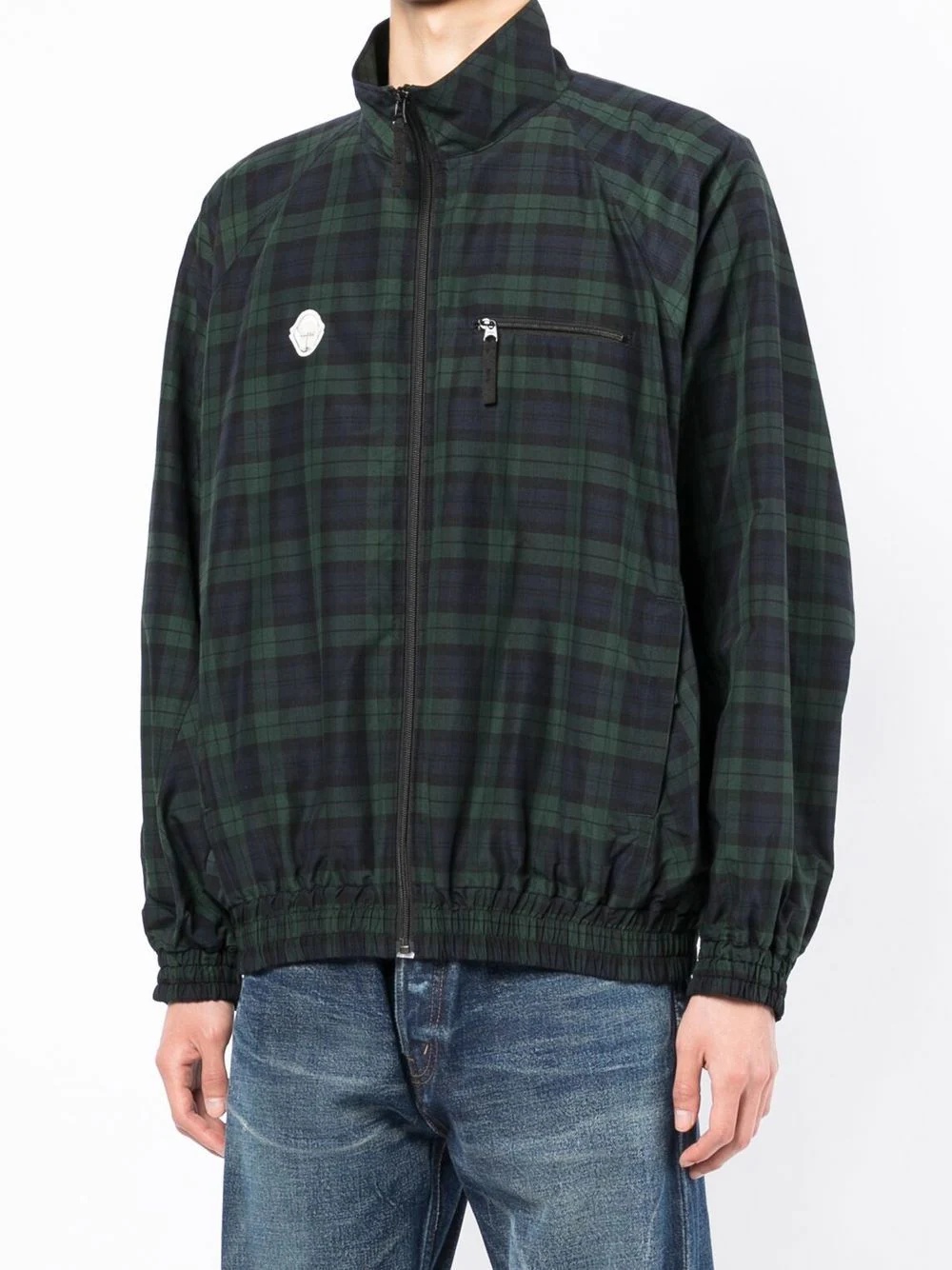 check-pattern bomber jacket - 3