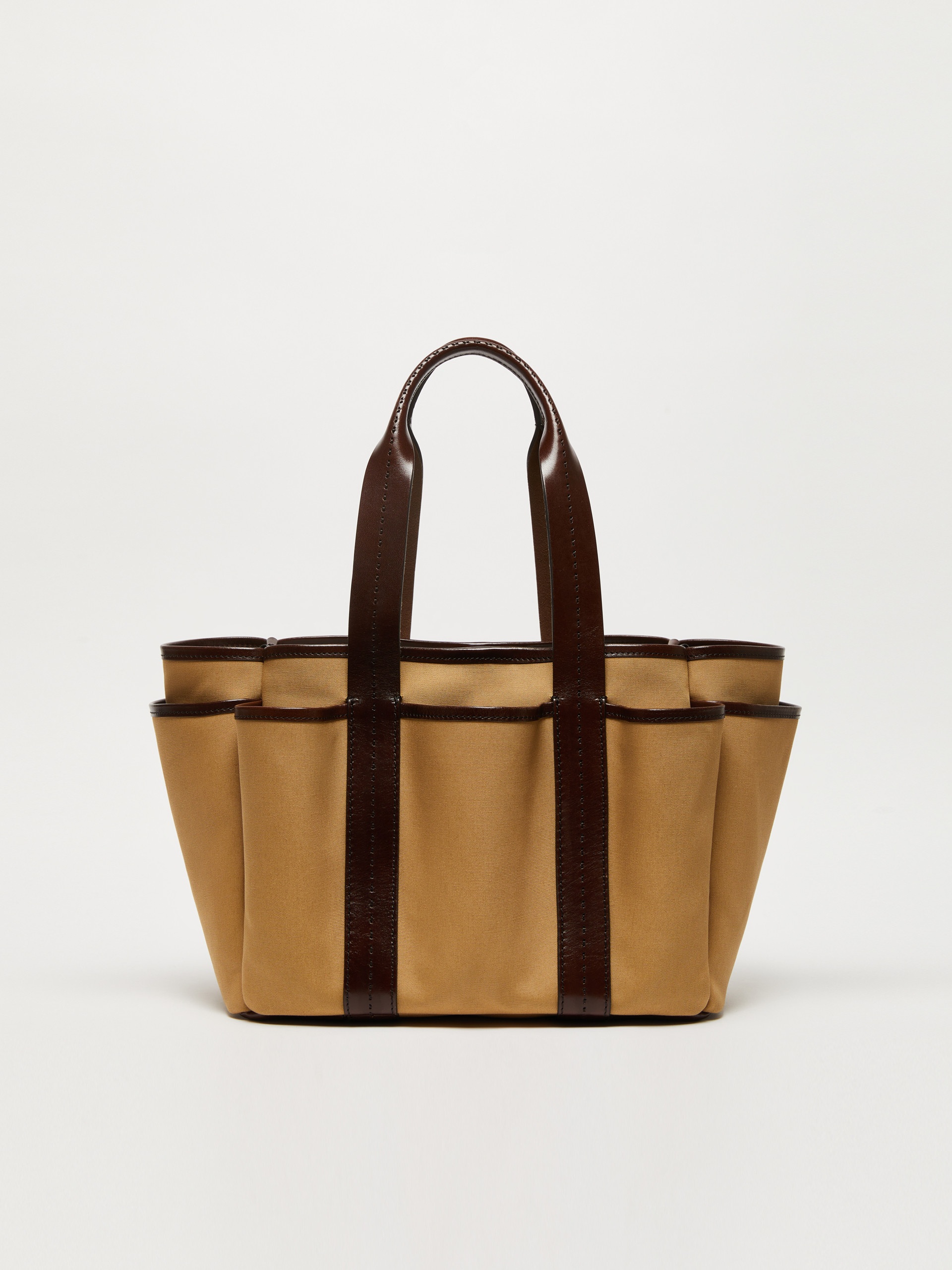 Canvas and leather Giardiniera tote bag - 3
