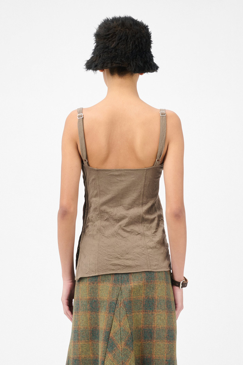 Cami Tank Olive Crinkle Jersey 5