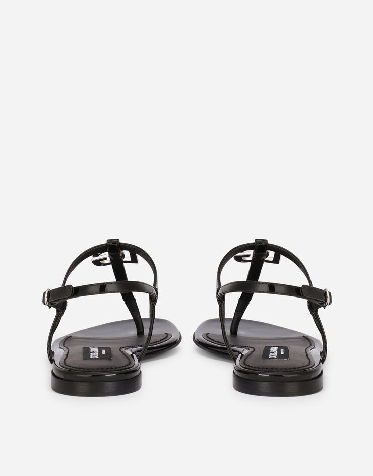 Patent leather DG thong sandals - 3