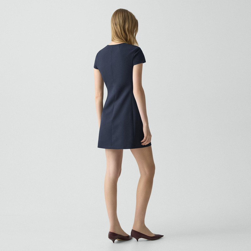 Theory Zip Mini Dress in Good Wool outlook