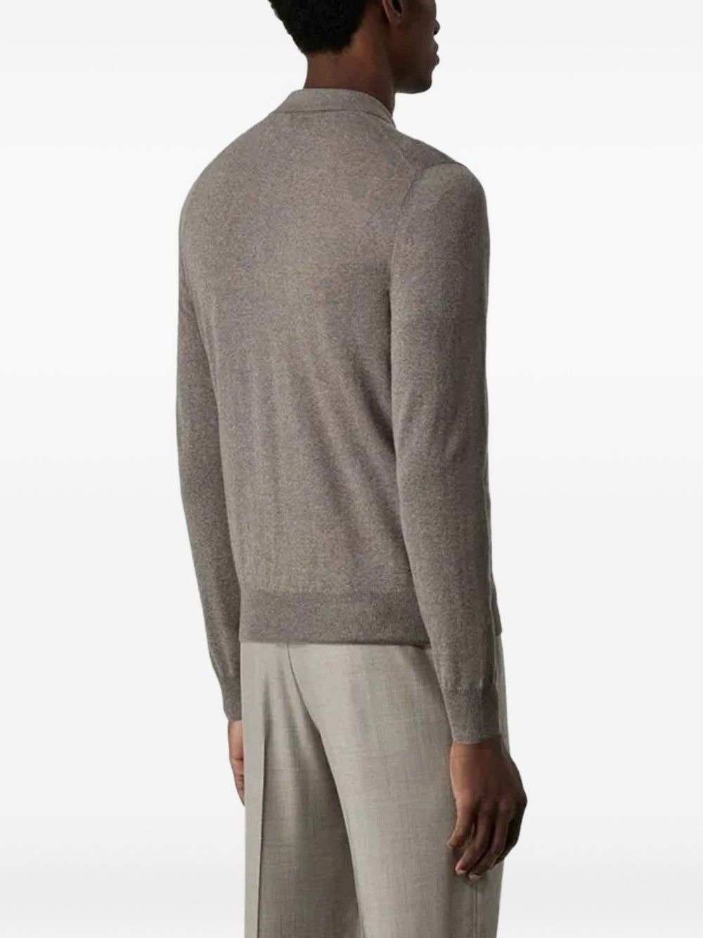 polo-neck long-sleeved sweater - 3