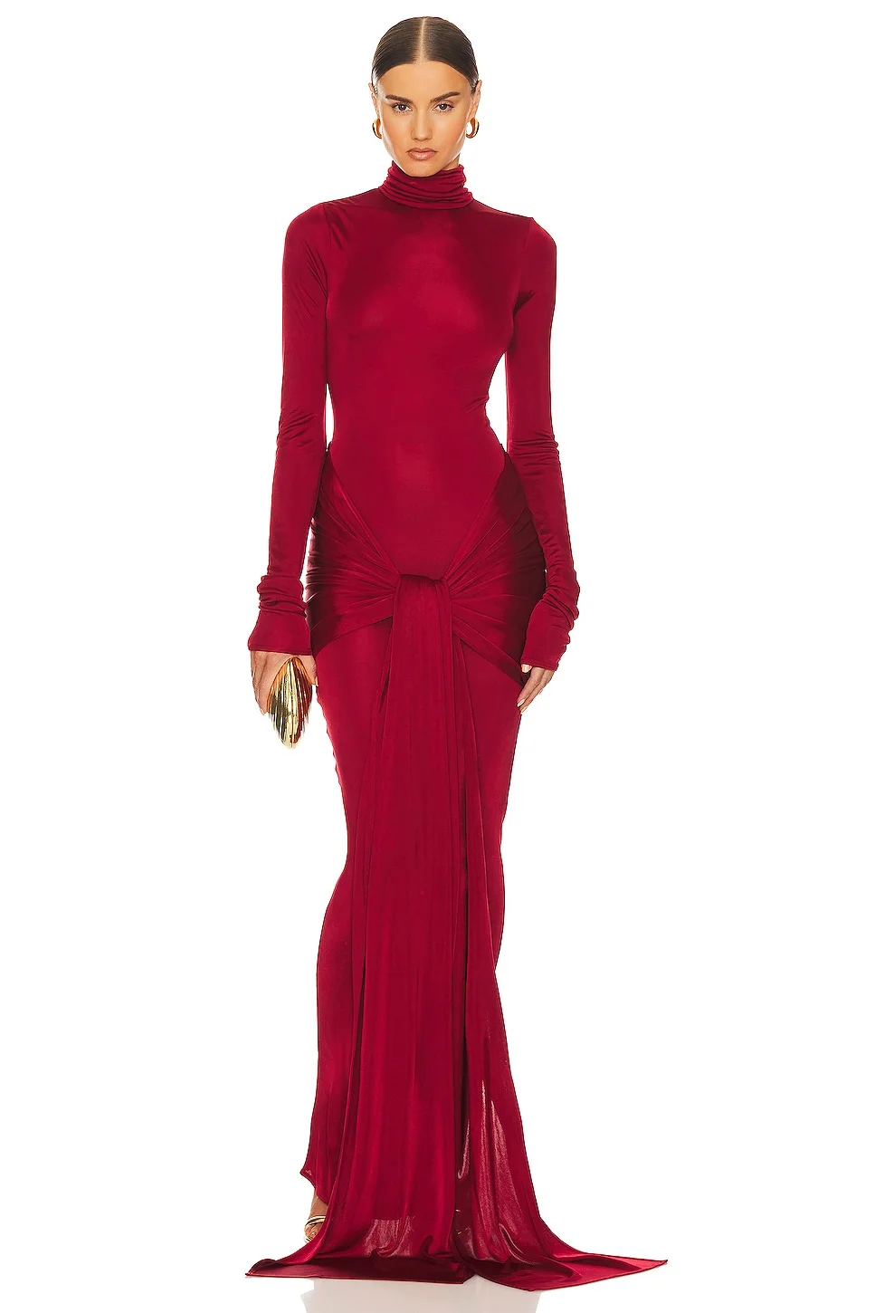 Slinky Jersey Sarong Maxi Dress - 1