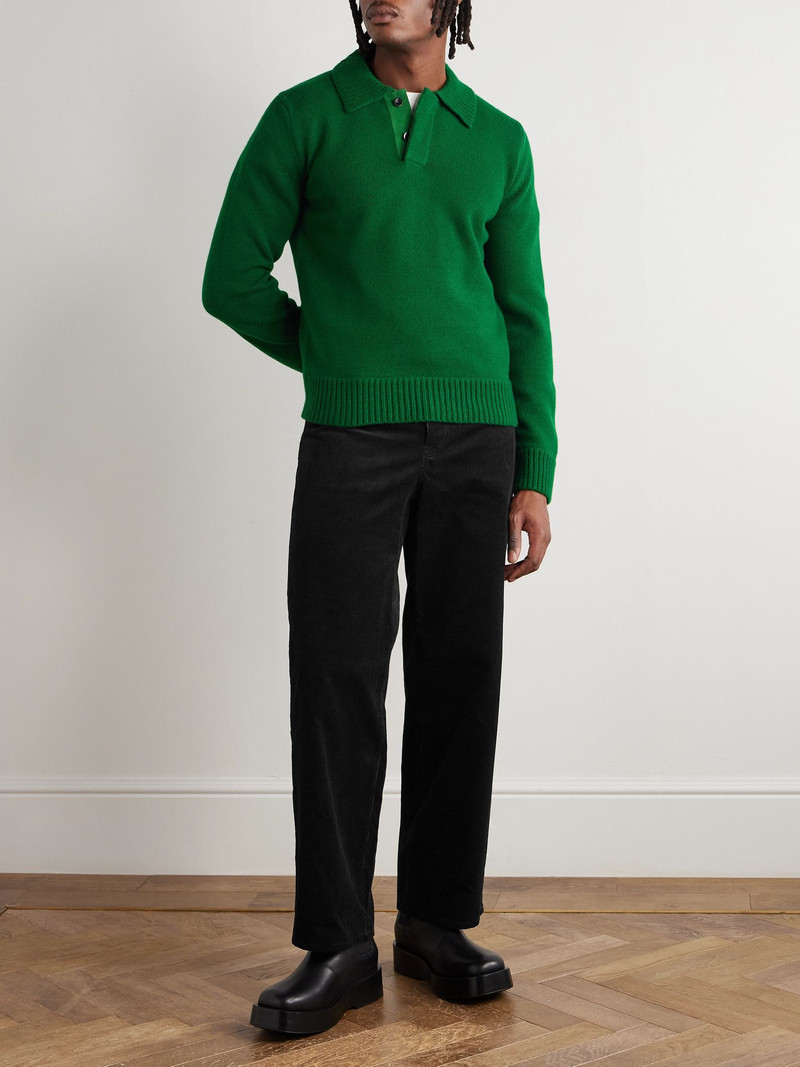 sacai Straight-Leg Belted Cotton-Blend Corduroy Trousers Black outlook