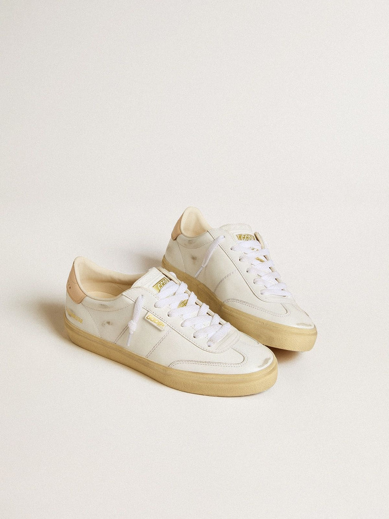 Golden Goose Women's Soul Star in white leather with pink leather heel tab outlook