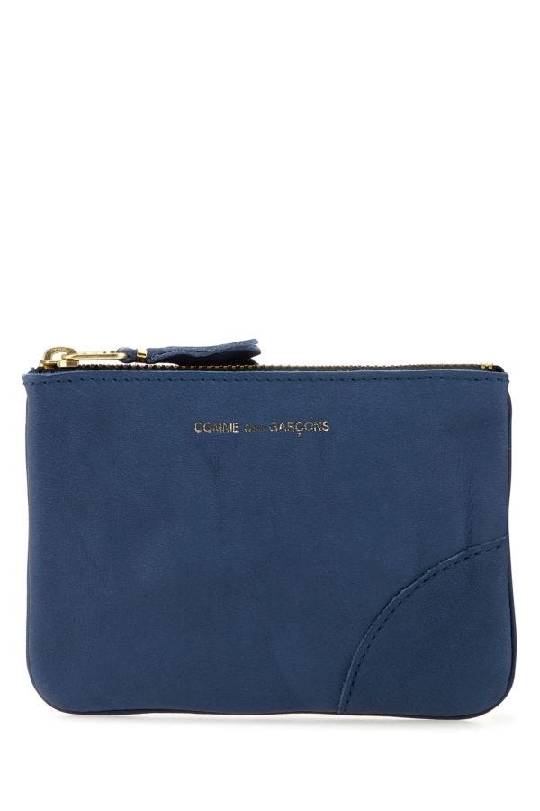 Blue leather pouch - 1