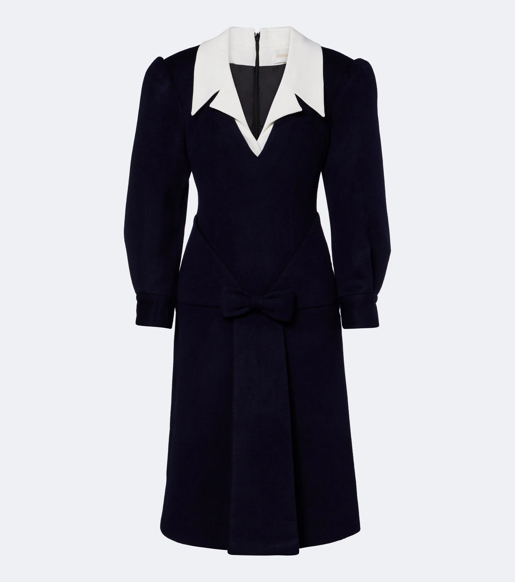 Bow-detail wool midi dress - 1