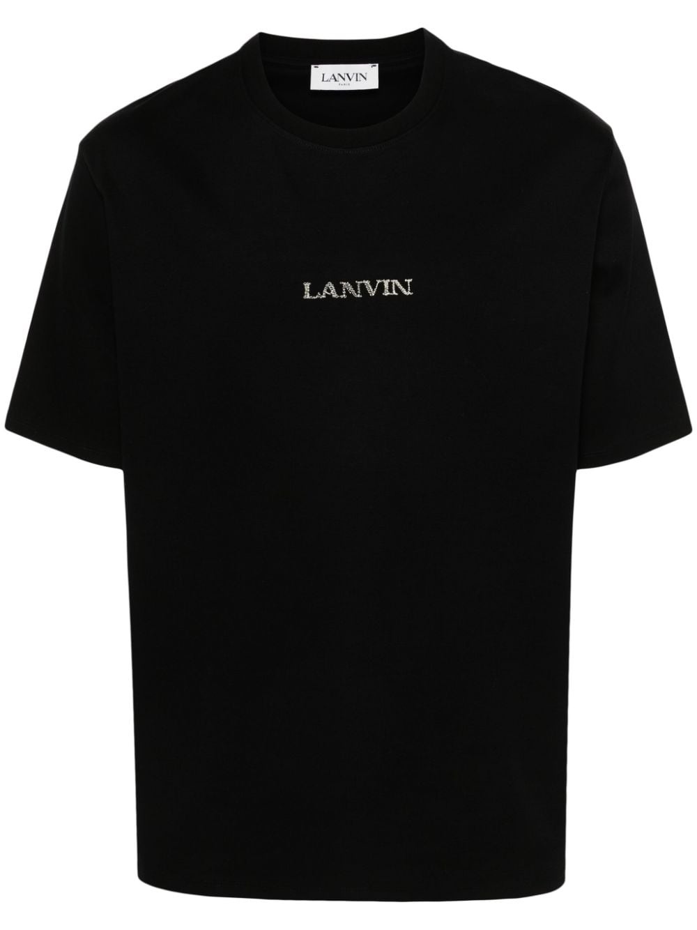 logo-embroidered cotton T-shirt - 1