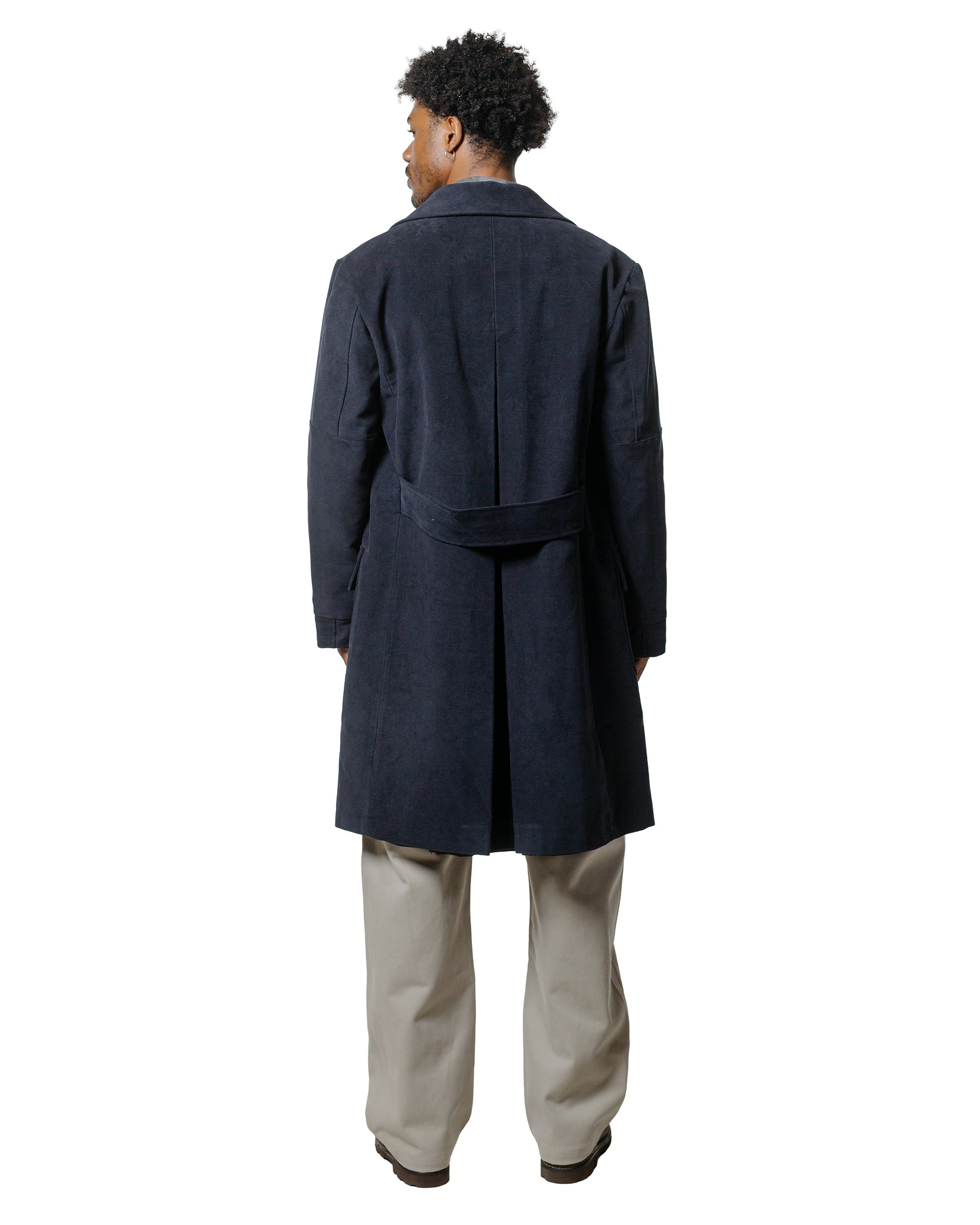 Marcel Lassance Redingote Coat English Moleskin Navy - 4