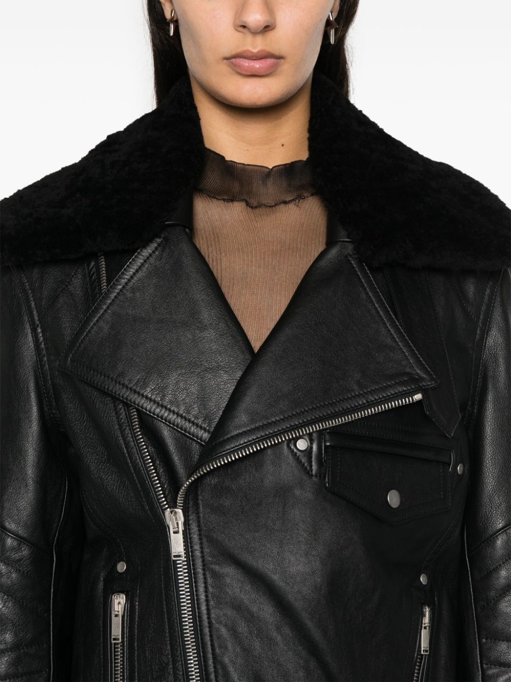 leather biker jacket - 5