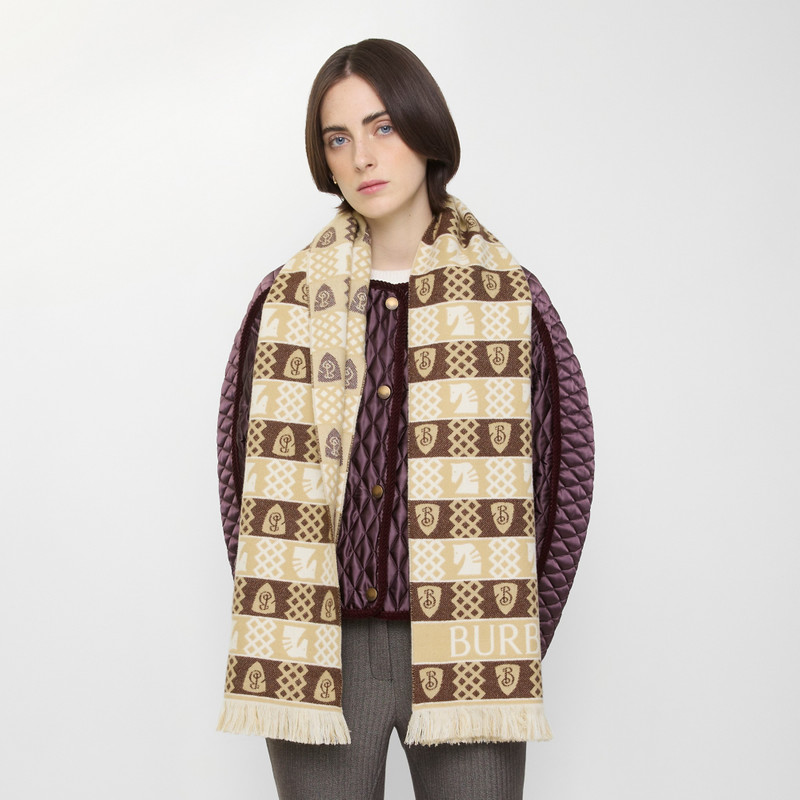 Chess Fair Isle Wool Scarf 3