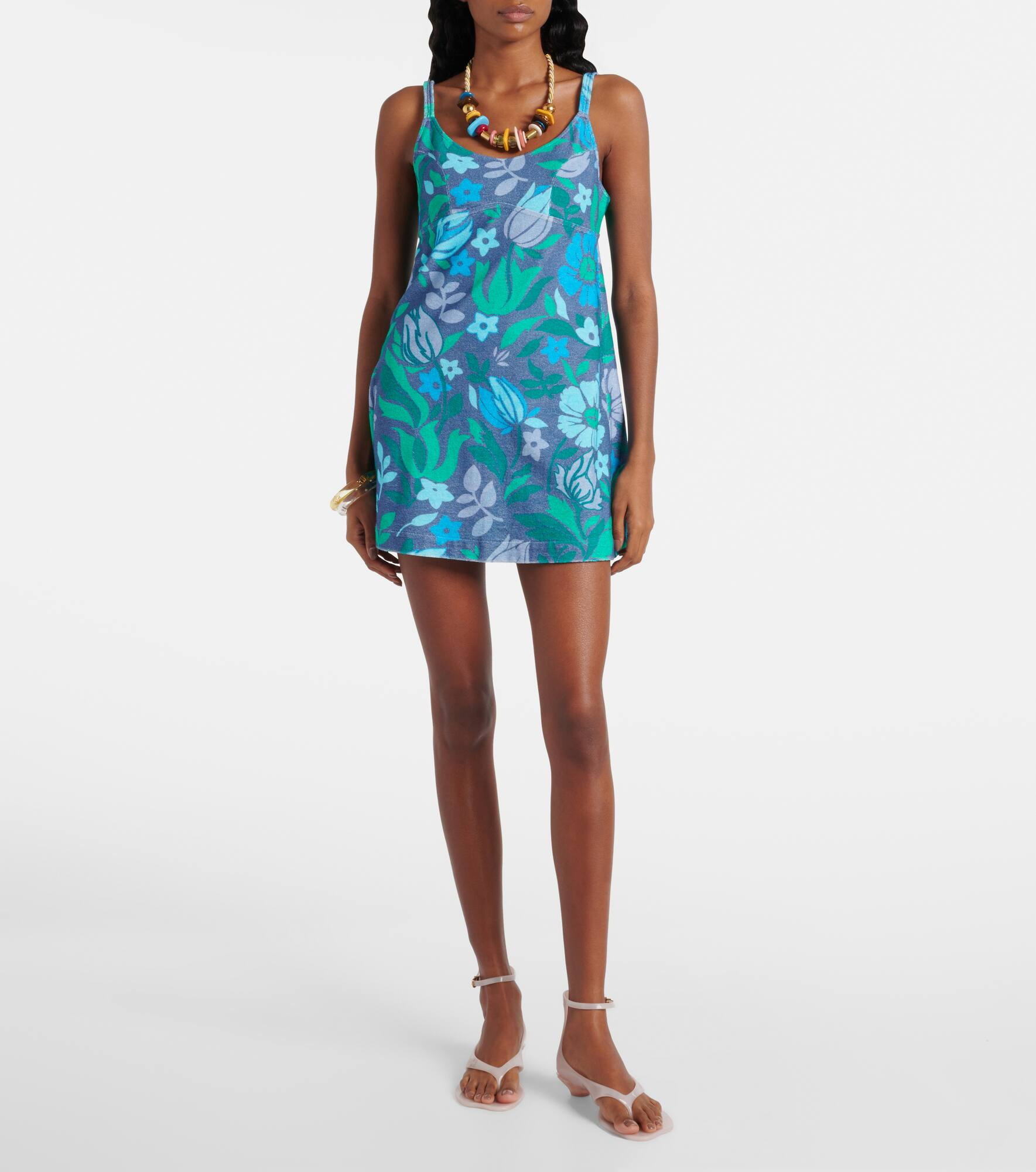 Floral cotton jersey minidress - 2