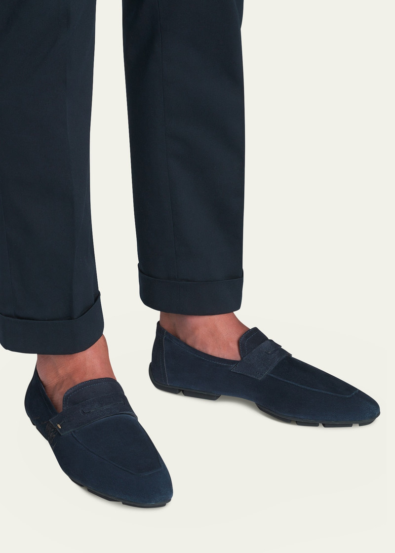 Berluti Men's Lorenzo Suede Driving Shoes outlook