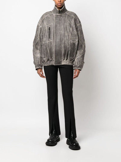 MANOKHI high-neck leather jacket outlook