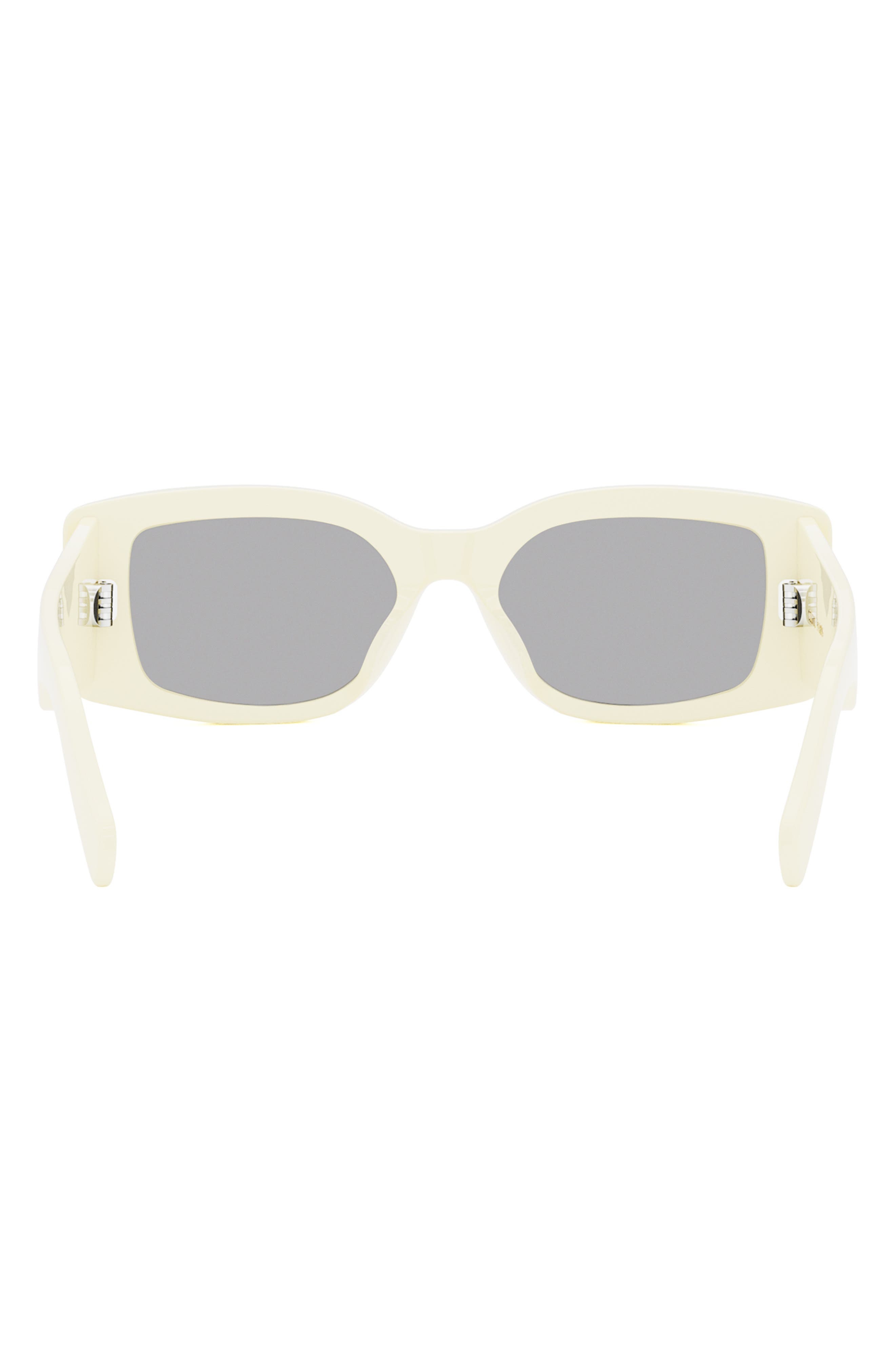 CELINE Triomphe 53mm Rectangular Sunglasses in Ivory /Smoke at Nordstrom - 3