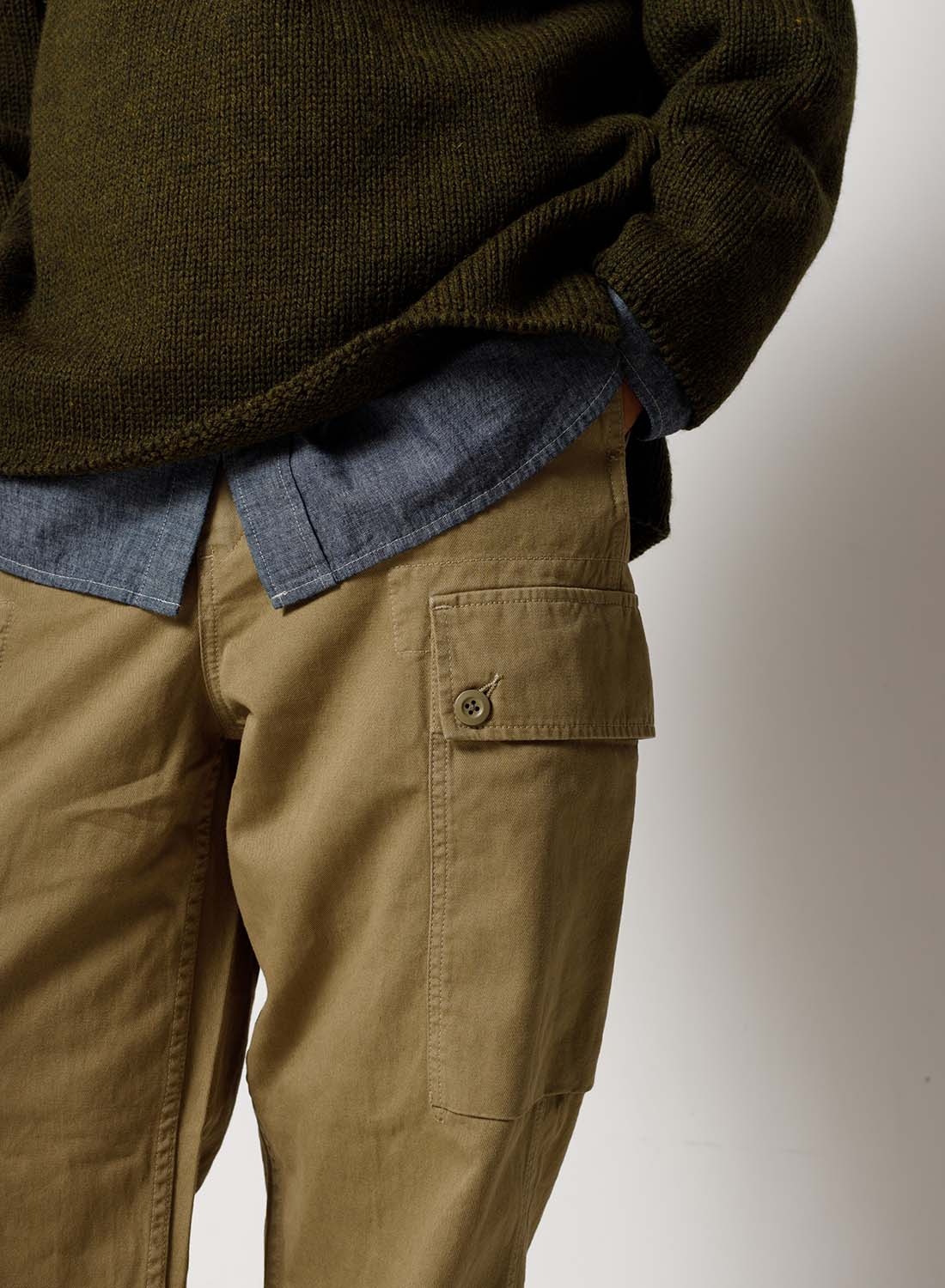 Dutch Pant Cotton Twill in Army - 6