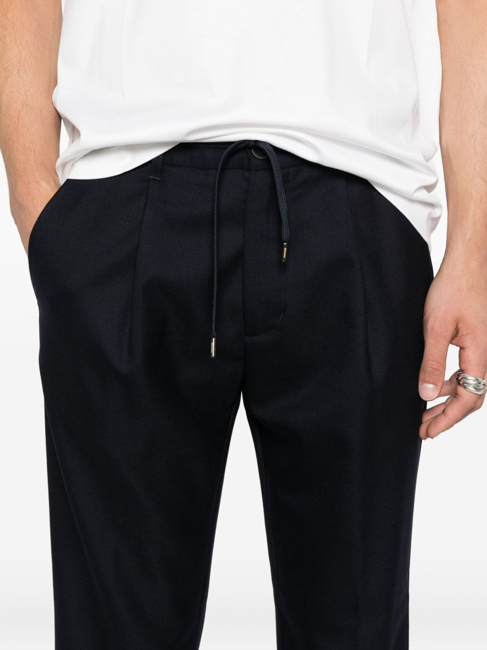 pleated drawstring trousers - 5
