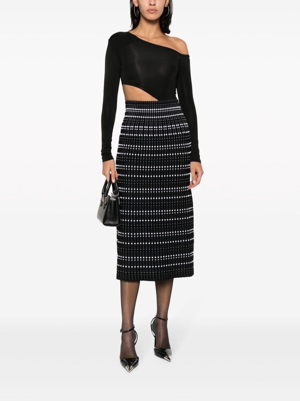 ribbed-knit midi skirt - 3