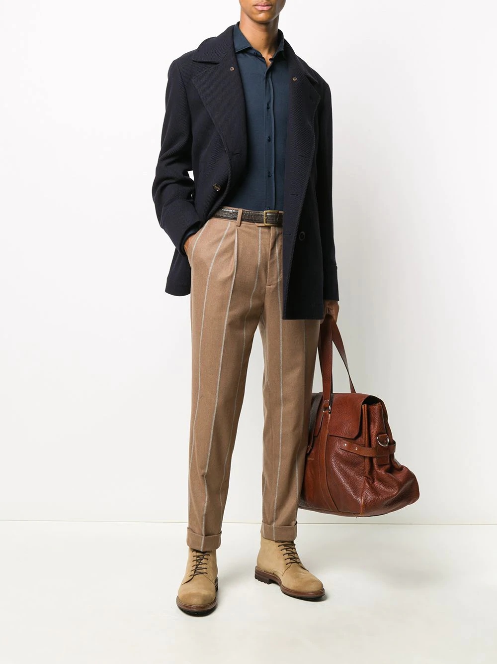 stripe tapered trousers - 2