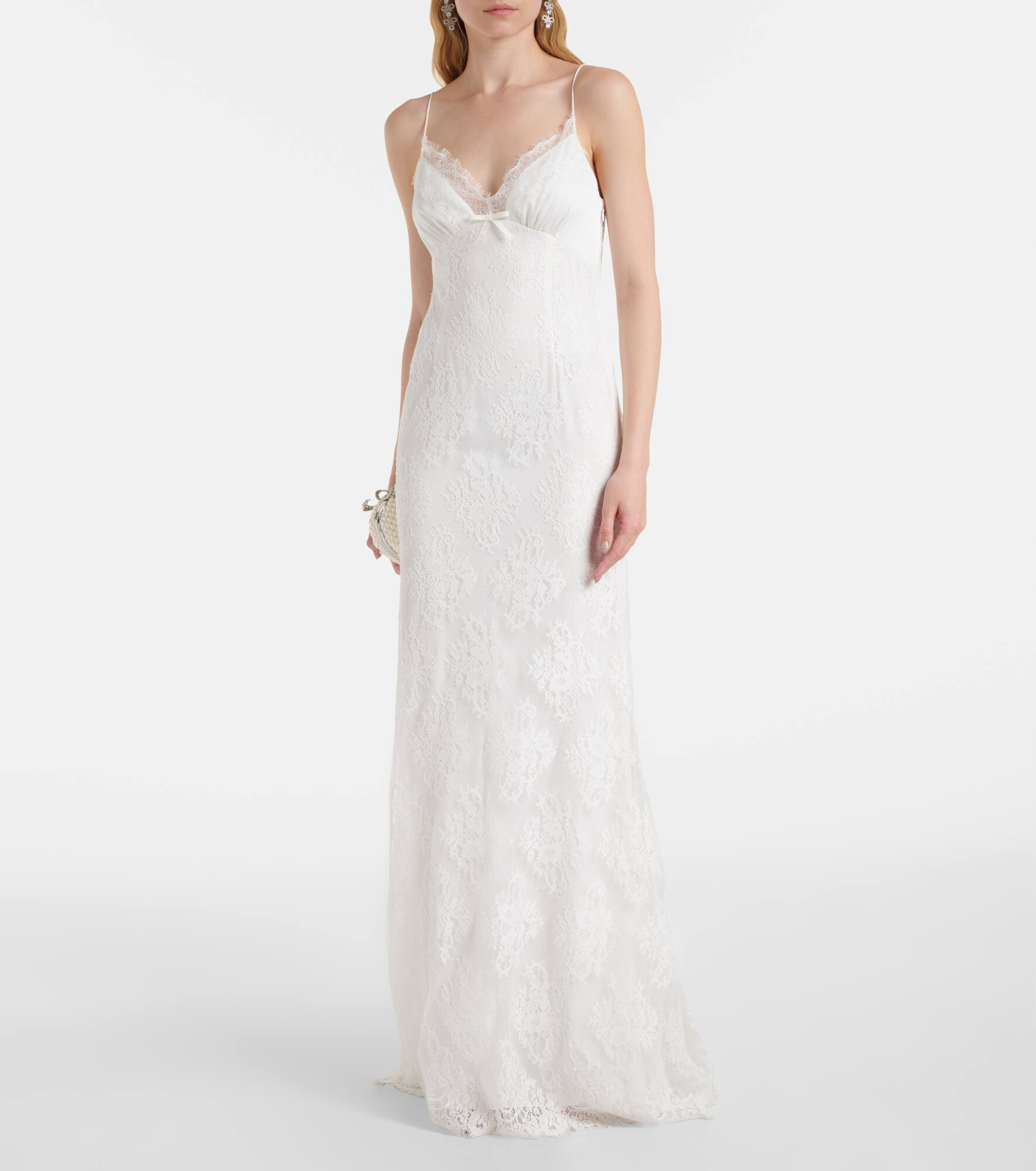 Strappy floral lace gown - 2