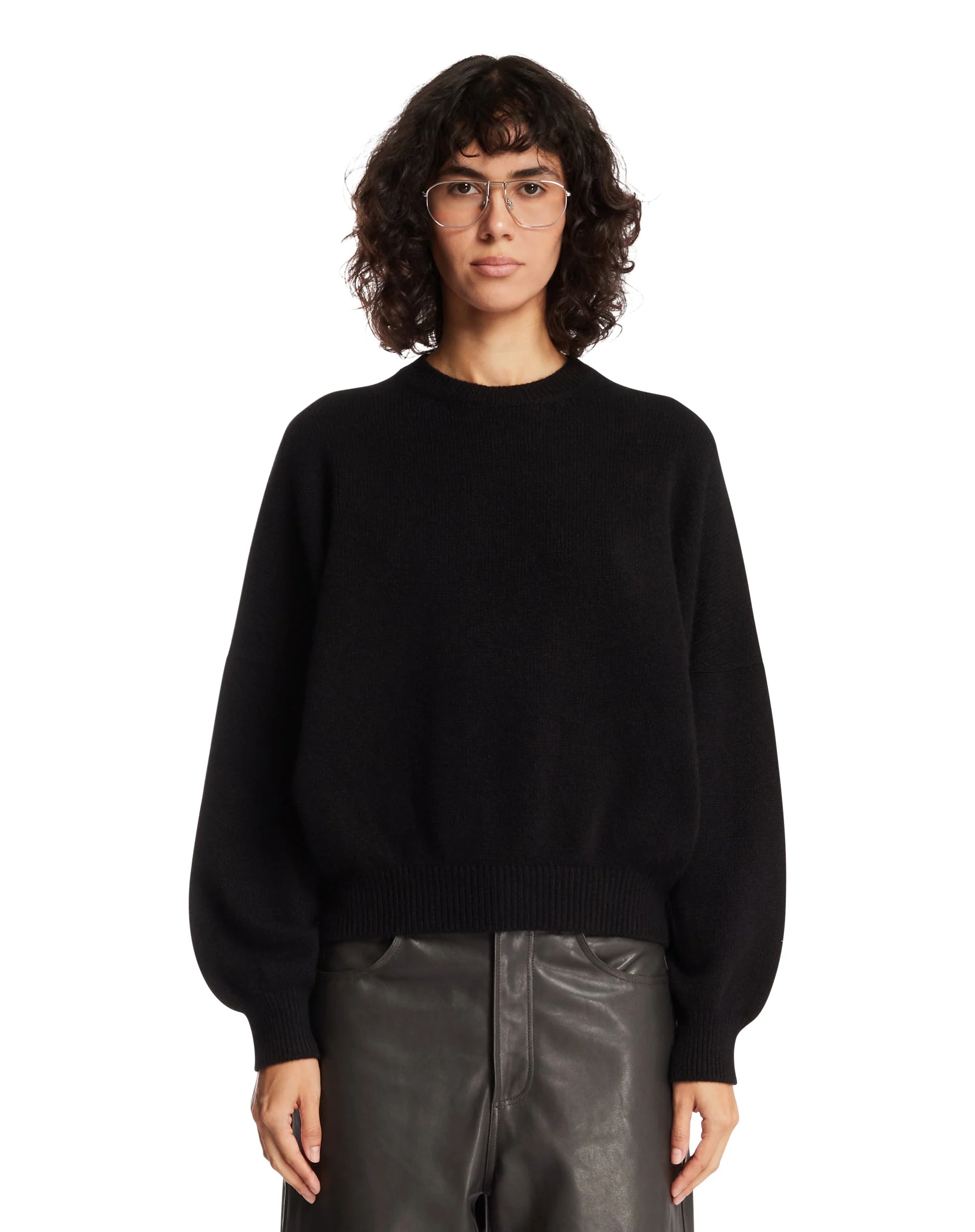 Black Margaux Cashmere Sweater - 1